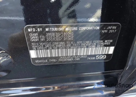 2017 Mitsubishi Lancer Es from USA, damaged, VIN JA32U2FU7HU012622